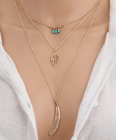 Steffe Layered Leaves Necklaces-20224969