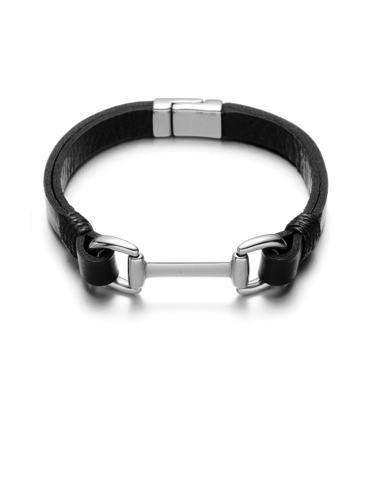 Steffe Men's Magnet Licorice Clasp Cuff Bracelet-20225117