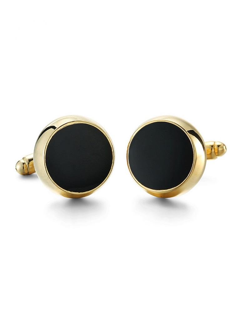 Steffe Men's Meisterstück Onyx Inlay Round Cufflinks-20224921