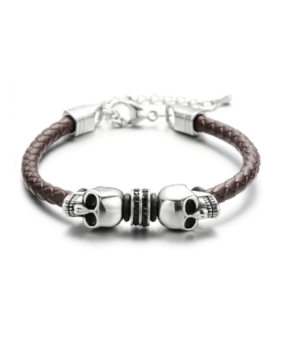 Steffe Mens Stainless Steel Beads Chain Hook Station Bracelet 1