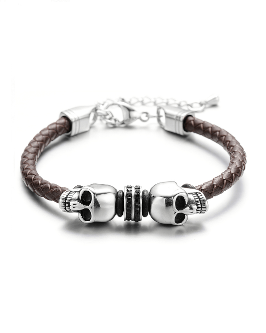 Alternative view of Steffe Men's Stainless Steel Beads Chain Hook Station Bracelet