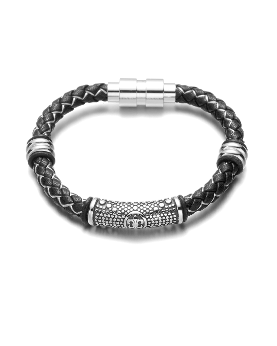 Steffe Men's Two Tone Braided Scouting Flower Bracelet-20225106