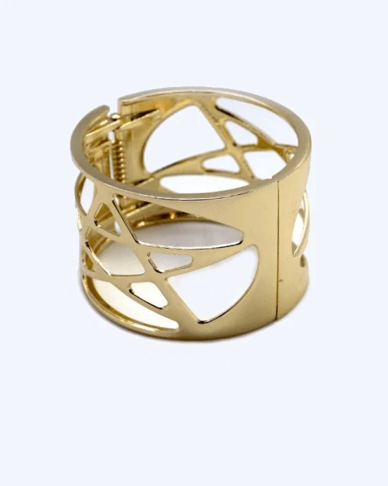 Alternative view of Steffe Open-Weave Cuff Gold Star Bracelet