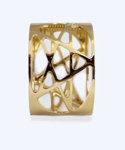 Steffe Open-Weave Cuff Gold Star Bracelet - Image 3