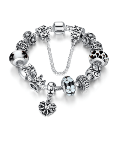 Steffe Silver Charms Bracelet With Queen Crown Beads-20225273