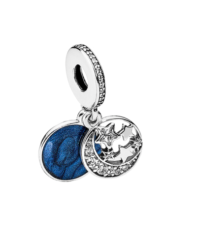 Alternative view of Steffe Sterling Silver & Cubic Zirconia Blue Retro Night Sky Charms