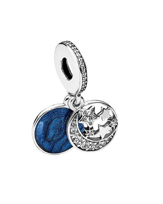 Alternative view of Steffe Sterling Silver & Cubic Zirconia Blue Retro Night Sky Charms