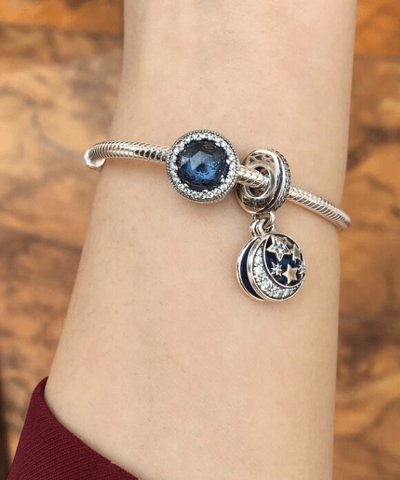 Steffe Sterling Silver & Cubic Zirconia Blue Retro Night Sky Charms - Image 4