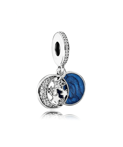 Steffe Sterling Silver & Cubic Zirconia Blue Retro Night Sky Charms-20225212