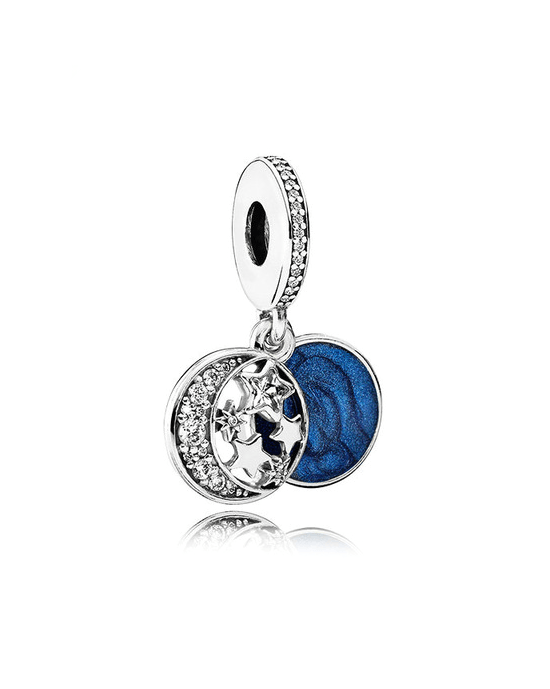 Steffe Sterling Silver & Cubic Zirconia Blue Retro Night Sky Charms-20225212