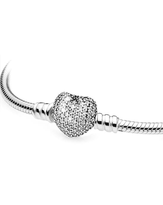 Alternative view of Steffe Sterling Silver & Cubic Zirconia Pavé Heart Bracelet