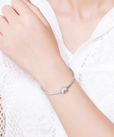Steffe Sterling Silver Heart Clasp Bracelet - Image 3