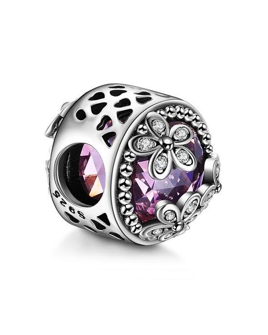 Alternative view of Steffe Sterling Silver Sparkling Daisies Cubic Zirconia Charms