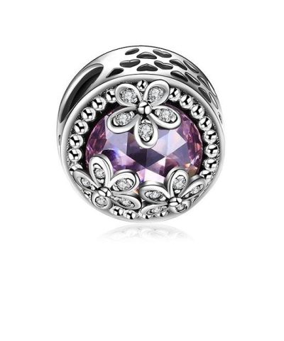 Steffe Sterling Silver Sparkling Daisies Cubic Zirconia Charms-20225202