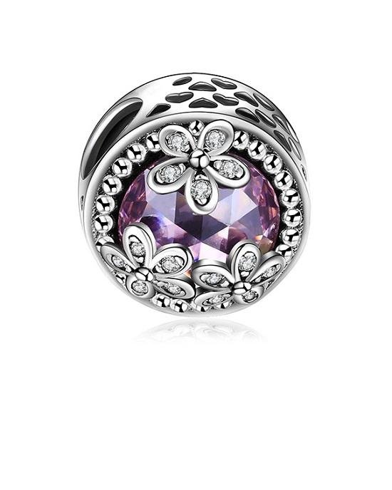 Steffe Sterling Silver Sparkling Daisies Cubic Zirconia Charms-20225202