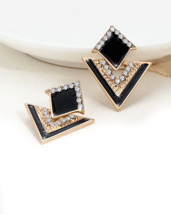 Alternative view of Steffe Triangle Simple Zircon Stud Earring