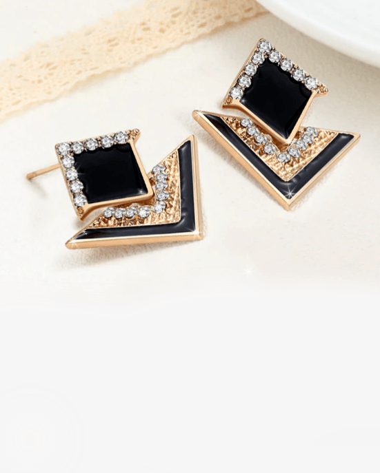 Steffe Triangle Simple Zircon Stud Earring-20224560