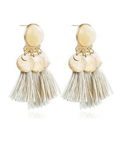Steffe Women's Duplo Tassel Clip Earring - Image 3