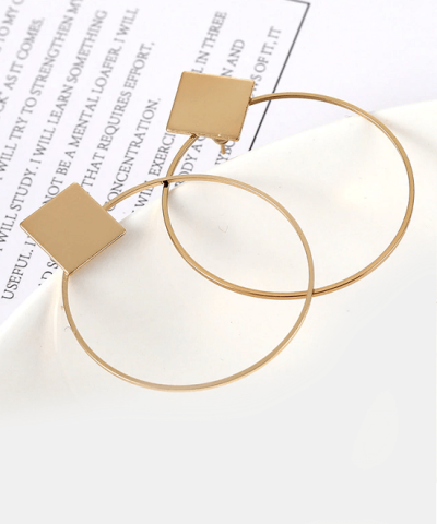 Steffe Women's Square Round Geometric Hanging Earrings-20224549