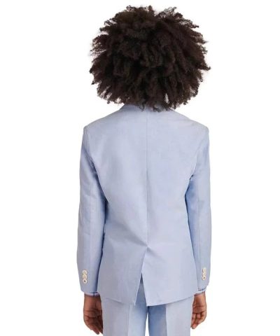 Tommy Hilfiger Big Boys Blue Oxford Suit Jacket - Image 4