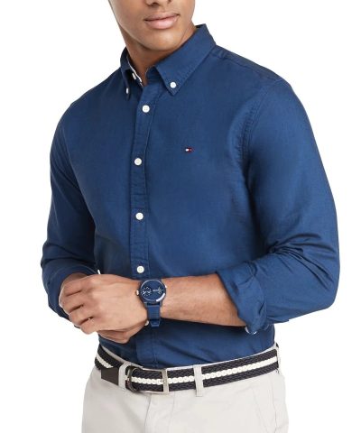 Tommy Hilfiger Slim Fit Stretch Cotton Chambray Shirt 1