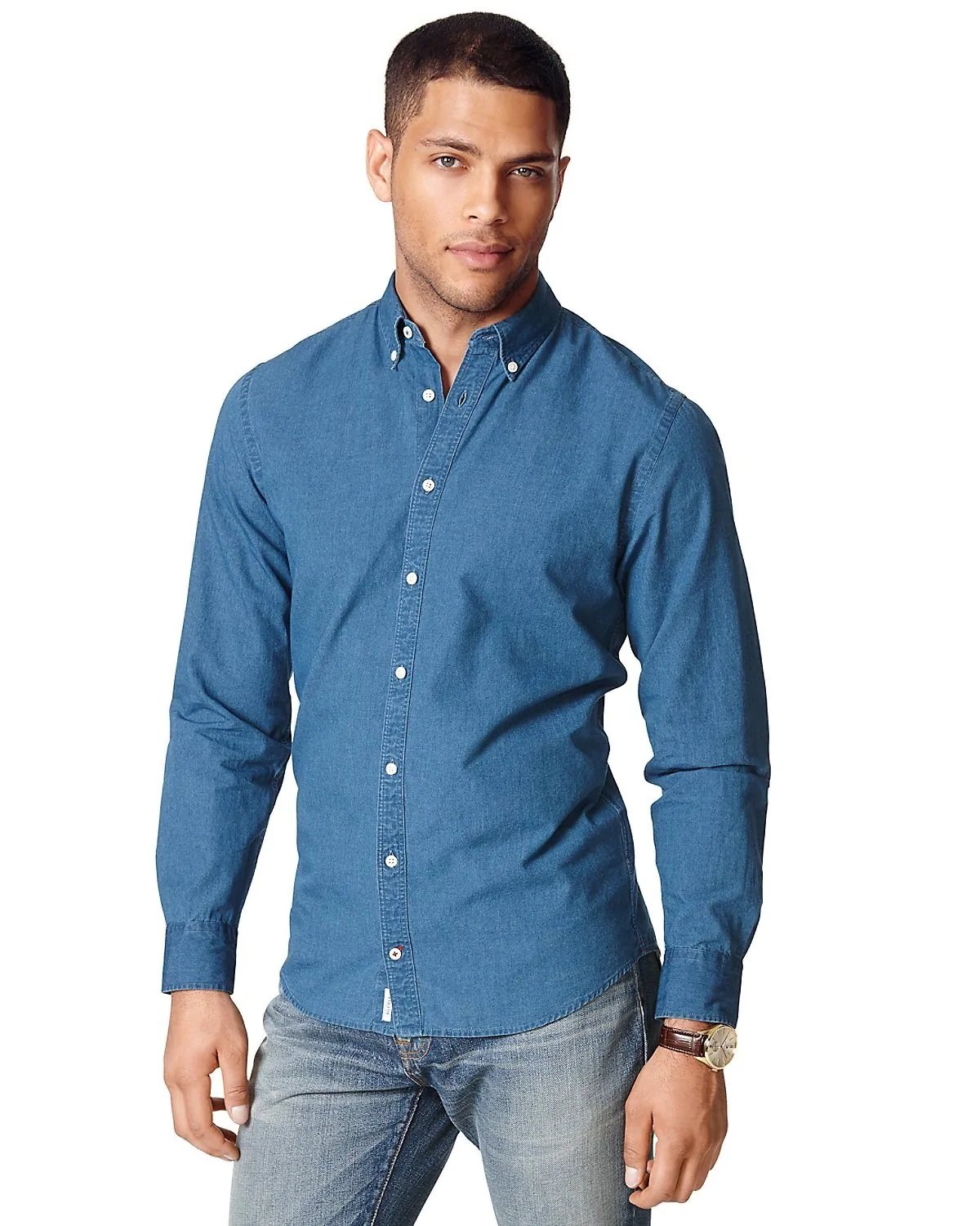 Tommy Hilfiger Slim Fit Stretch Cotton Chambray Shirt-20249546