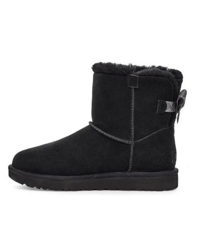 UGG Mini Bailey Bow Swirl Boot Black 2