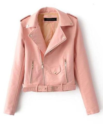 Women's Leather Moto Jacket-20277431