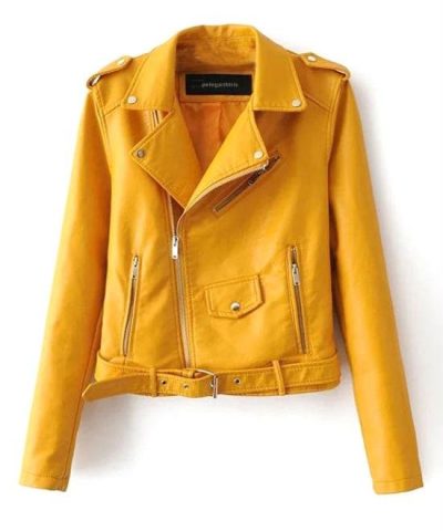 Women's Leather Moto Jacket-20277439