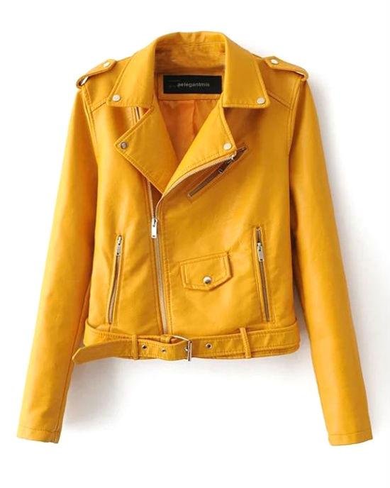 Women's Leather Moto Jacket-20277424