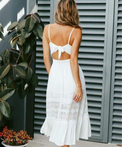 Women's Sleeveless Sling V-Neck Long Maxi Dress - Image 3