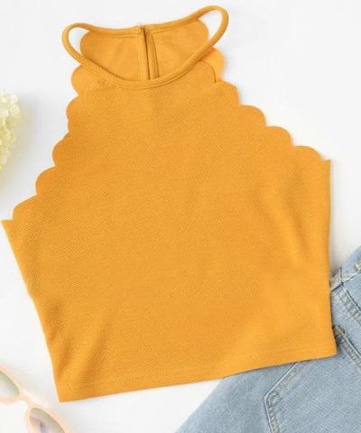 Women's Summer Fitness Skinny Tight Bustier Crop Top Tee-20275989