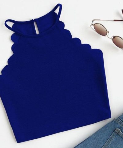 Women's Summer Fitness Skinny Tight Bustier Crop Top Tee-20276001