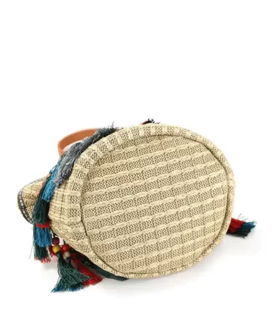 Womens Tassel Straw Bucket bag 2
