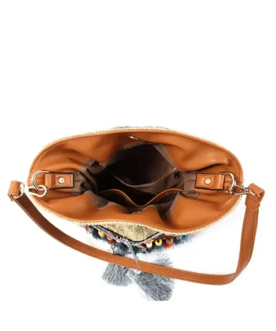 Womens Tassel Straw Bucket bag 3