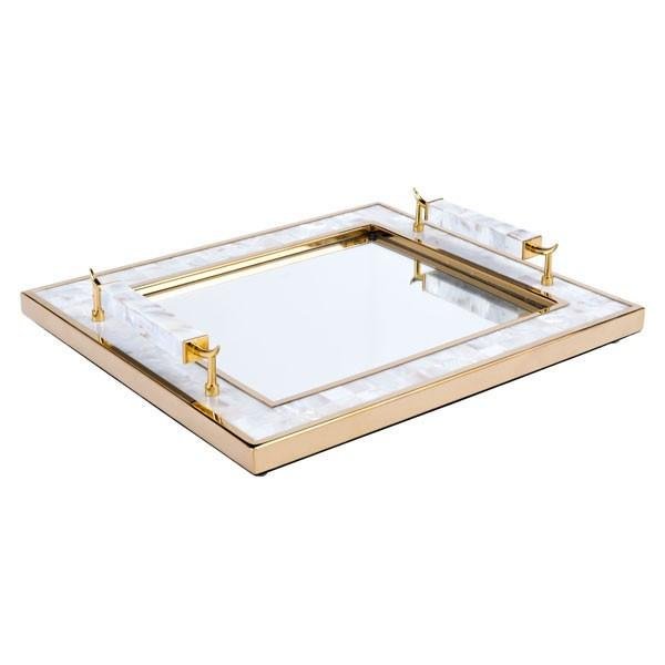 Zuo Tray With Horn Handle White-20222378