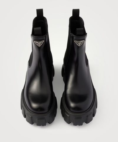 Prada Monolith Brushed Leather Chelsea Boots - Image 5