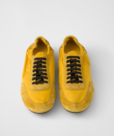 Prada Collapse Re-Nylon and Suede Elasticized Sneakers - Image 3