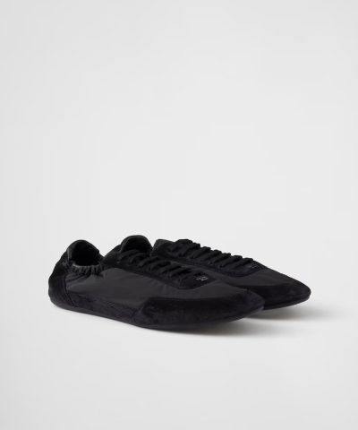 Prada Collapse Re-Nylon and Suede Elasticized Sneakers - Image 12