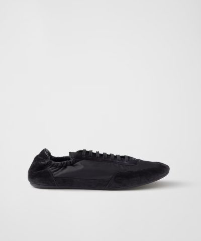 Prada Collapse Re-Nylon and Suede Elasticized Sneakers - Image 11