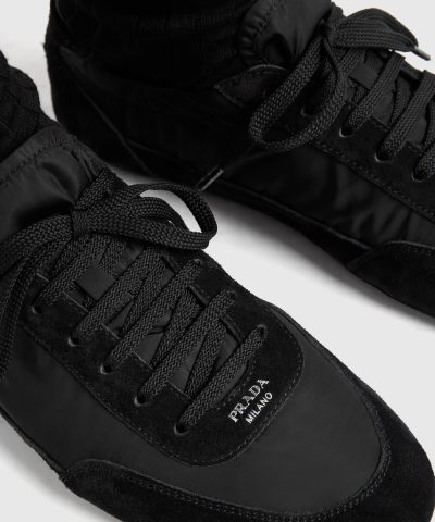 Prada Collapse Re-Nylon and Suede Elasticized Sneakers - Image 14