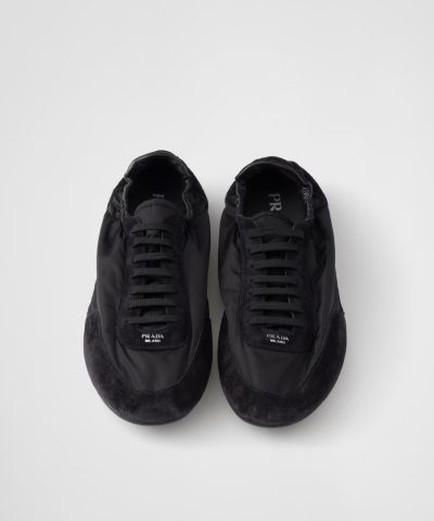 Prada Collapse Re-Nylon and Suede Elasticized Sneakers - Image 13