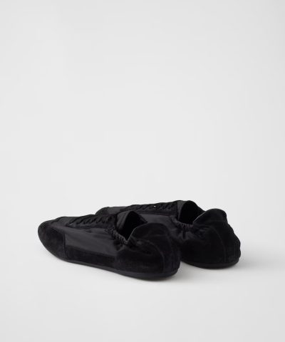 Prada Collapse Re-Nylon and Suede Elasticized Sneakers - Image 15
