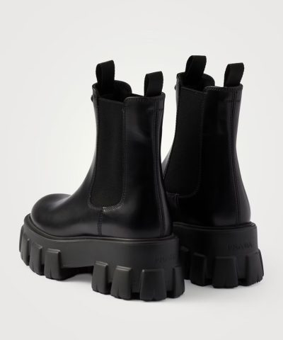 Prada Monolith Brushed Leather Chelsea Boots - Image 4