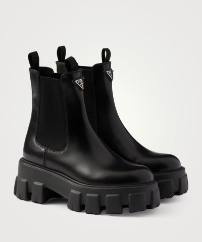 Prada Monolith Brushed Leather Chelsea Boots - Image 2