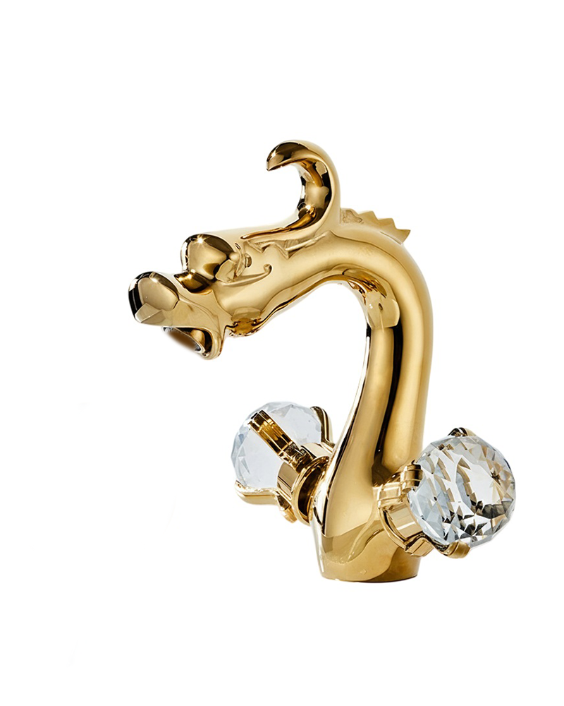 Royal Brass Animal Style Basin Faucet - Deck Mounted Dual Handle with Thermostatic Control