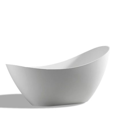 67" Calacatta Design Freestanding Solid Surface Bathtub - Modern Stone Bath for Luxury Soaking - Image 3