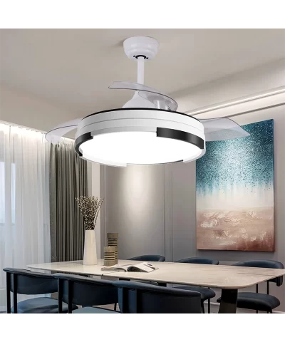 Alternative view of KBS-Y42164 Modern LED Retractable Ceiling Fan with Light