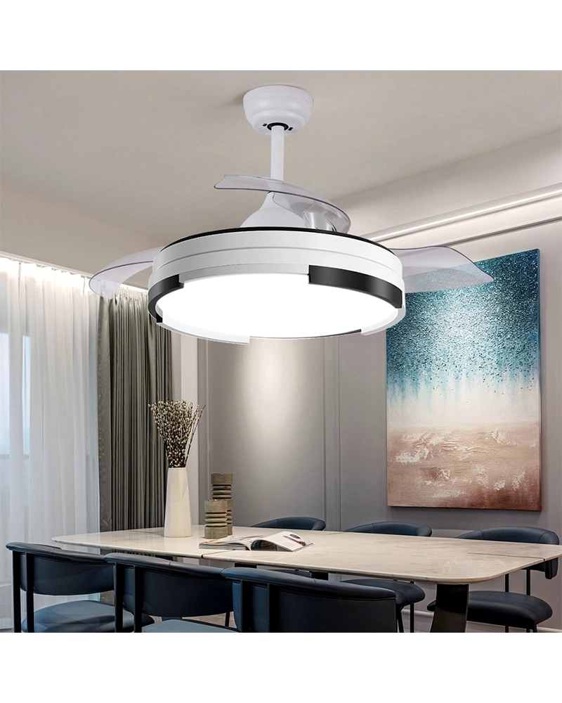 Alternative view of KBS-Y42164 Modern LED Retractable Ceiling Fan with Light