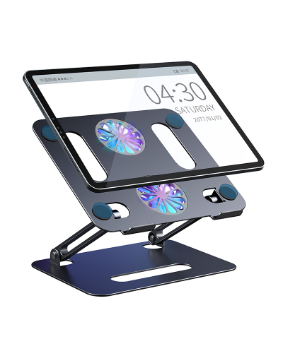 Alternative view of Adjustable Aluminum Laptop Stand with Cooling Fan - Foldable & Ergonomic Design